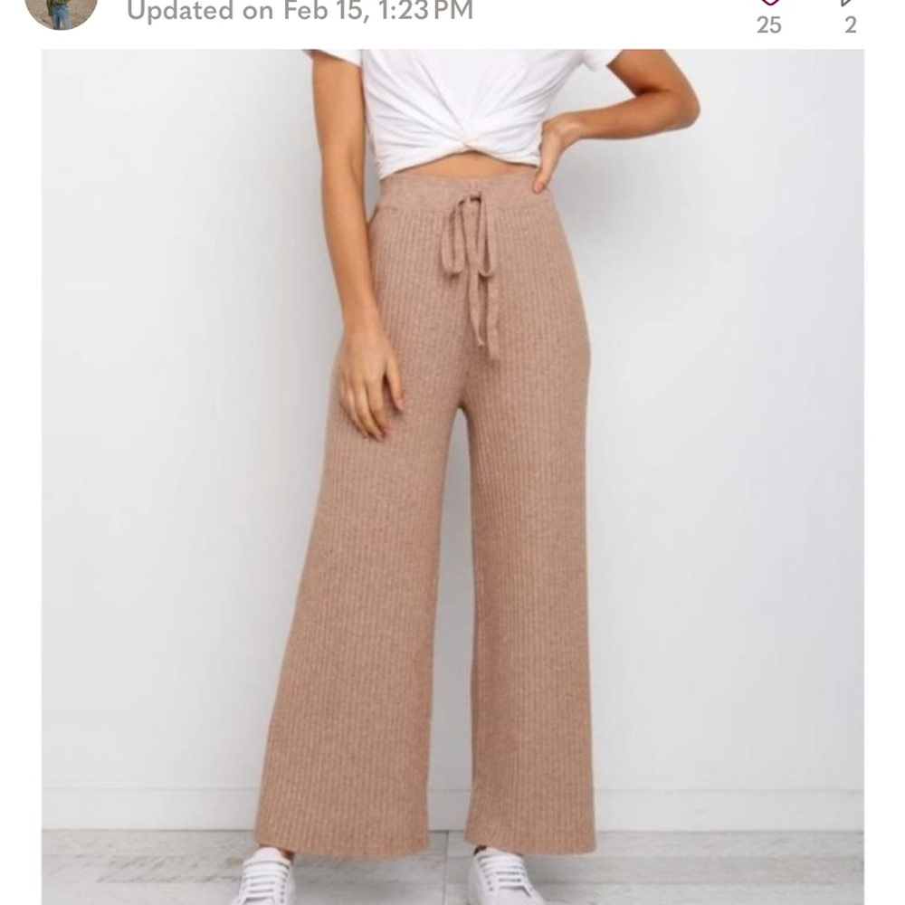 Petal + Pup Pyrus Knit Ribbed Wide Leg Pants
